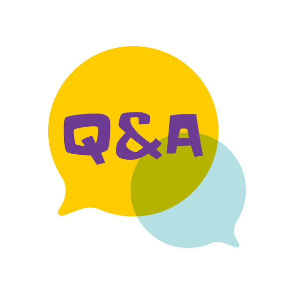 Q&A letters on speech bubbles