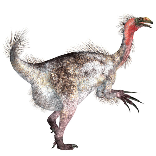 Therizinosaurus was a theropod carnivorous dinosaur that lived in Mongolia during the Cretaceous Period.