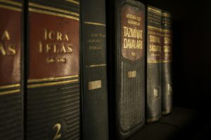 shelf of law books